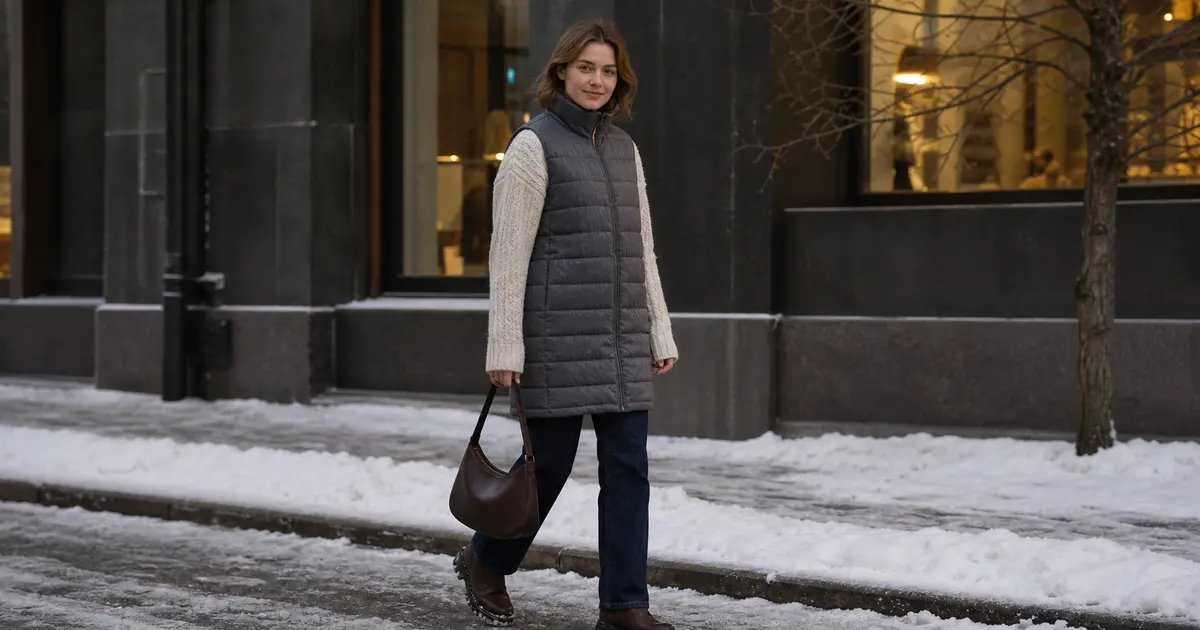 Модные жилетки зимы 2026/2027: шесть моделей, длины и температура
